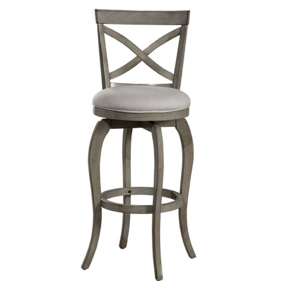 Bar Stools * | Wholesale Counter Height Stools Hillsdale Furniture Ellendale Aged Gray Swivel 25 In. Counter Height Stool