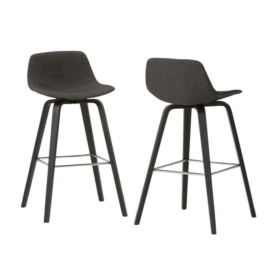 Bar Stools * | Top 10 Counter Height Stools Hn Home Moneo Mid-Century Modern 26 In. Bentwood Counter Height Stool Set Of 2