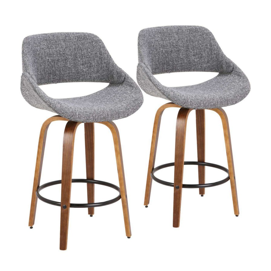 Bar Stools * | Flash Sale Counter Height Stools Lumisource Fabrico 25.5 In. Mid-Century Modern Counter Stool Set Of 2