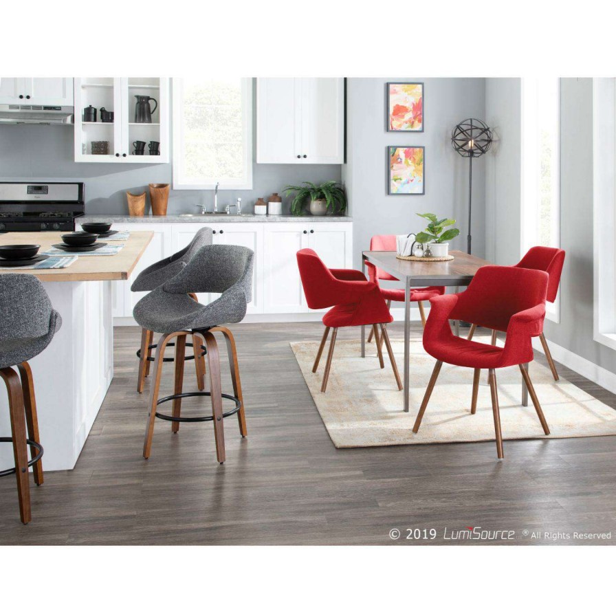 Bar Stools * | Flash Sale Counter Height Stools Lumisource Fabrico 25.5 In. Mid-Century Modern Counter Stool Set Of 2