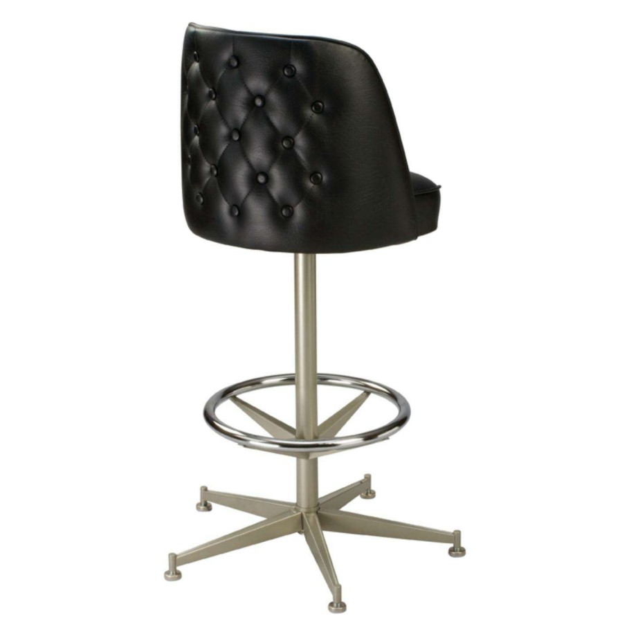 Bar Stools * | Budget Counter Height Stools Regal Bucket Seat Button Tufted 26 In. Cone Metal Counter Stool