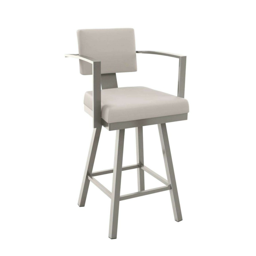 Bar Stools * | Coupon Counter Height Stools Amisco Akers Swivel Counter Stool With Arms 26 In.