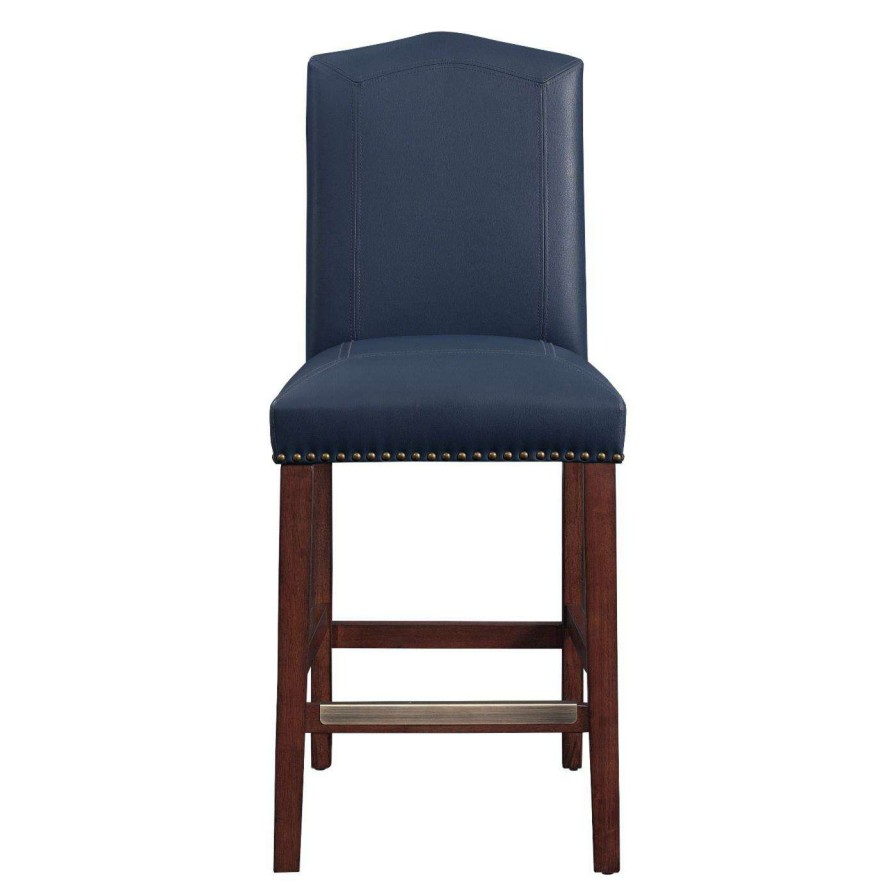 Bar Stools * | Cheapest Counter Height Stools Comfort Pointe Carteret 24 In. Nailhead Leather Counter Stool