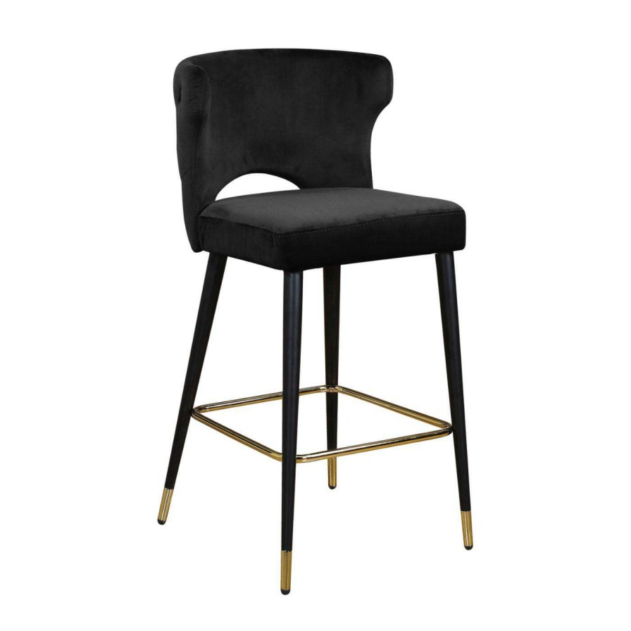 Bar Stools * | Top 10 Counter Height Stools Meridian Furniture Inc Kelly 28 In. Tufted Counter Stool Set Of 2