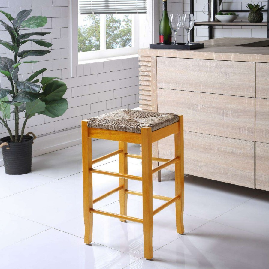 Bar Stools * | Best Reviews Of Counter Height Stools Boraam Square Rush Counter Stool 24 In.