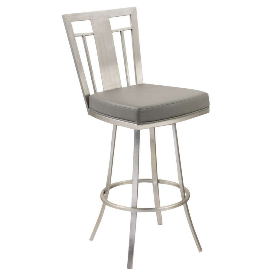 Bar Stools * | Best Sale Counter Height Stools Armen Living Cleo 26 In. Swivel Counter Stool Gray