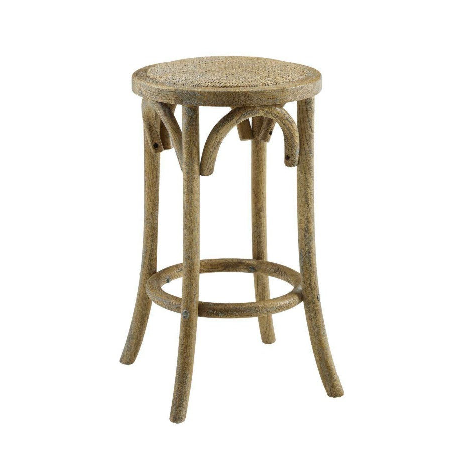 Bar Stools * | New Counter Height Stools Linon Rae 24 In. Backless Counter Stool Brown Walnut