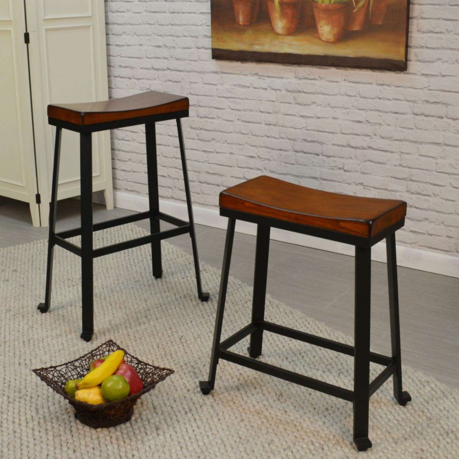 Bar Stools * | Hot Sale Carolina Chair & Table Co. Counter Height Stools Carolina Chair & Table Co. Oda 24 In. Saddle Seat Backless Counter Stool