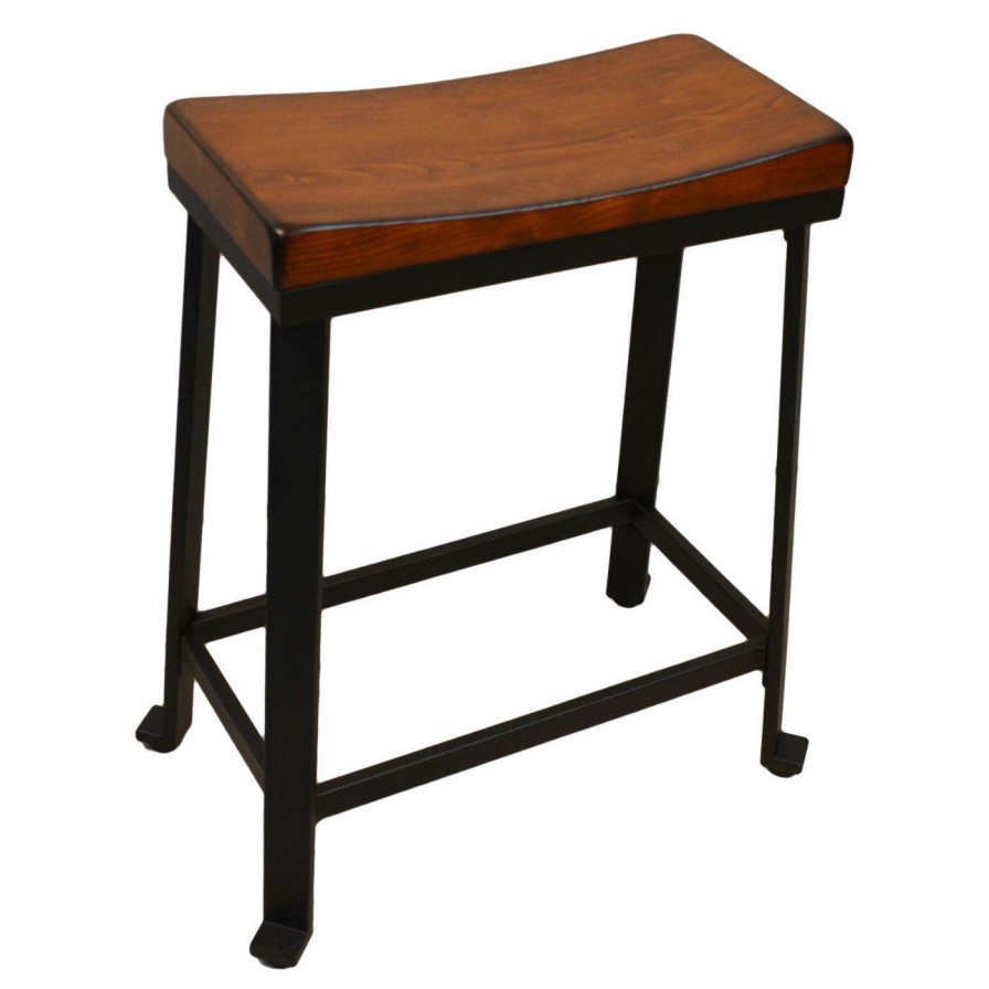 Bar Stools * | Hot Sale Carolina Chair & Table Co. Counter Height Stools Carolina Chair & Table Co. Oda 24 In. Saddle Seat Backless Counter Stool