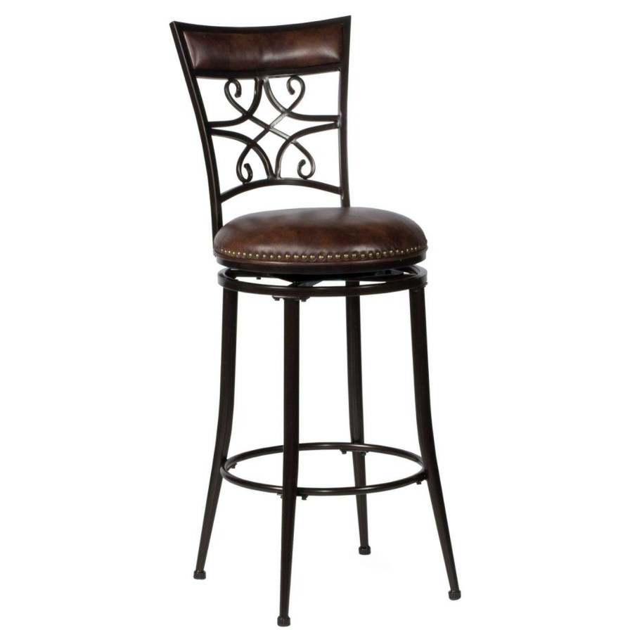 Bar Stools * | Best Sale Counter Height Stools Hillsdale Furniture Seville 26 In. Swivel Counter Stool With Nailhead Trim