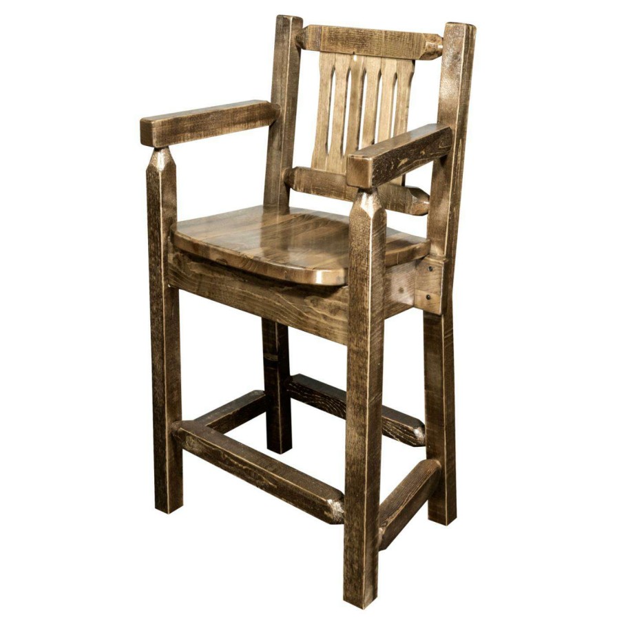 Bar Stools * | Budget Counter Height Stools Montana Woodworks Homestead 24 In. Captains Counter Stool