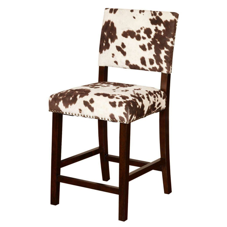 Bar Stools * | Promo Counter Height Stools Linon Corey 24 In. Counter Stool Udder Madness Brown