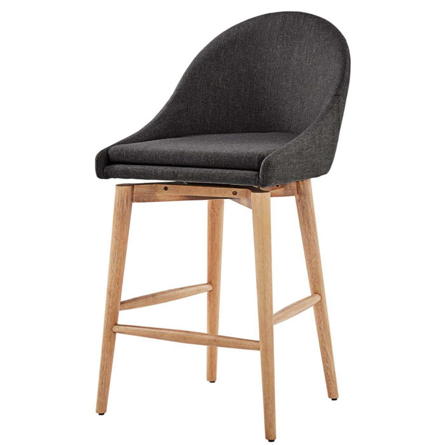 Bar Stools * | Best Sale Counter Height Stools Hn Home Nelson Mid-Century Modern 25.25 In. Swivel Counter Stool Set Of 2