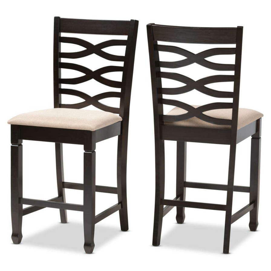 Bar Stools * | Best Pirce Counter Height Stools Hn Home Burbank Transitional 25 In. Upholstered Counter Height Chair Set Of 2