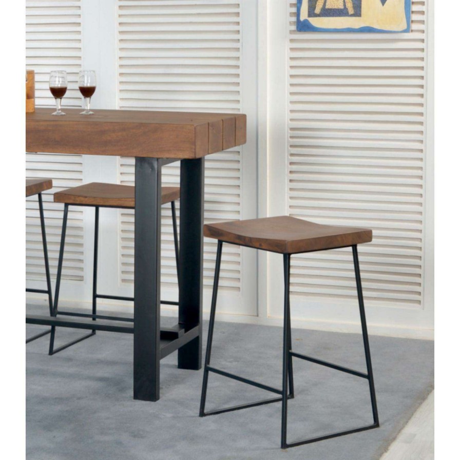 Bar Stools * | Hot Sale Counter Height Stools Coast To Coast Imports Industrial 24 In. Backless Counter Stool Set Of 2