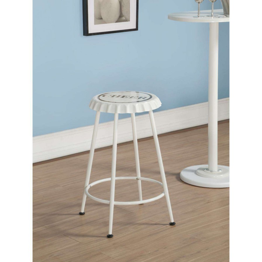 Bar Stools * | Deals Counter Height Stools Acme Furniture Mant Stool Set Of 2 White