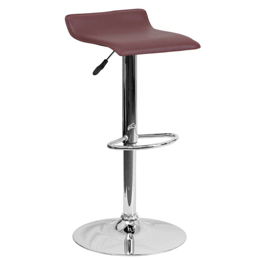 Bar Stools * | Brand New Counter Height Stools Flash Furniture Contemporary Vinyl Adjustable Bar Stool With Chrome Base