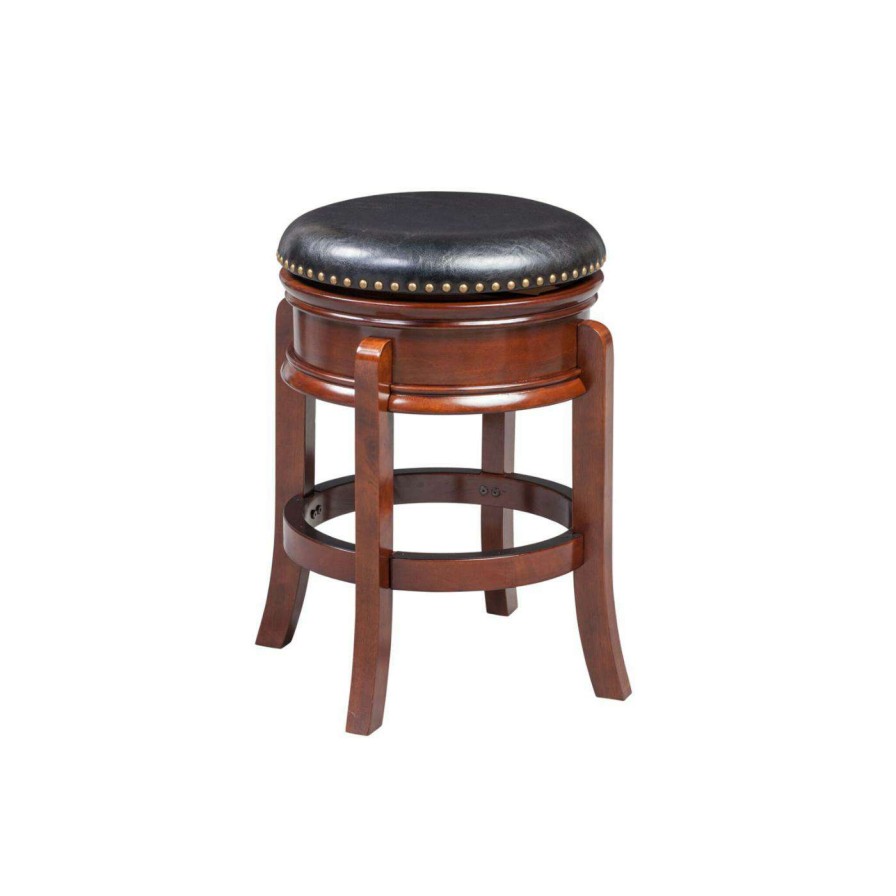 Bar Stools * | Coupon Counter Height Stools Boraam Hamilton 24 In. Leather Swivel Backless Counter Stool