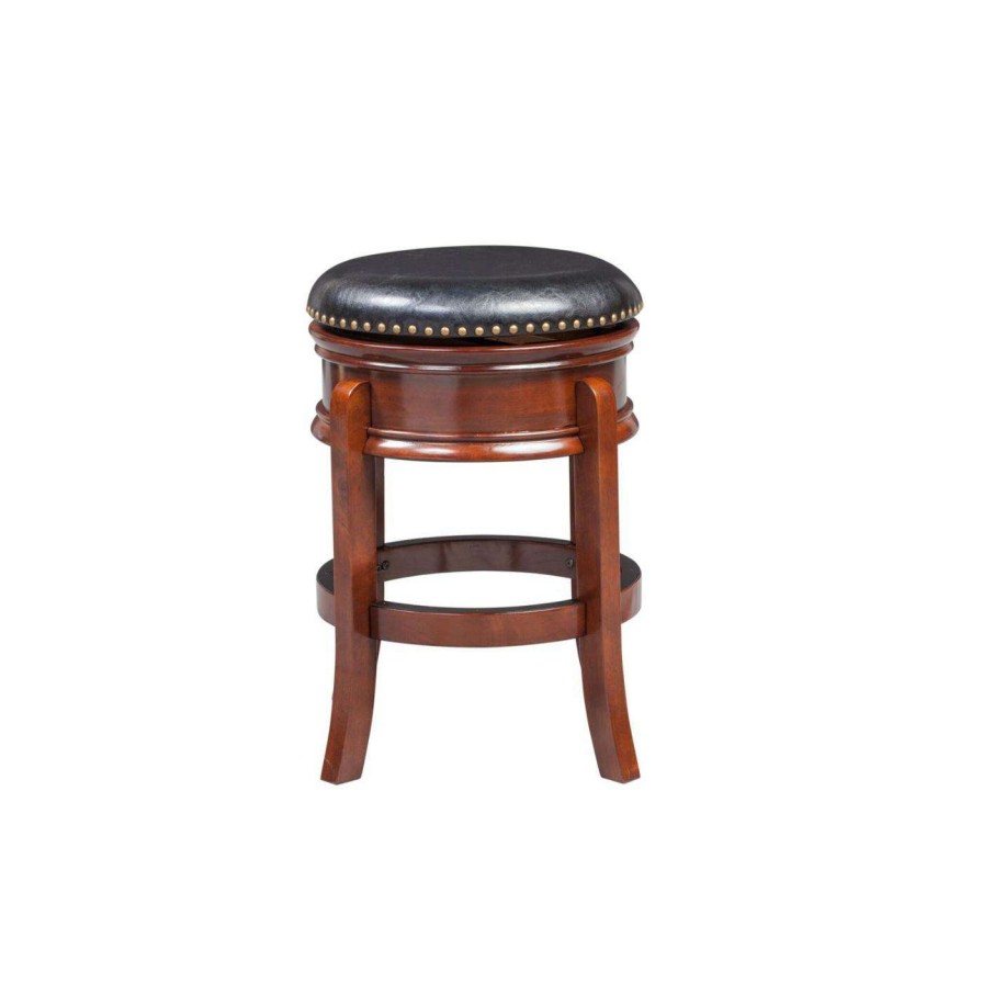 Bar Stools * | Coupon Counter Height Stools Boraam Hamilton 24 In. Leather Swivel Backless Counter Stool