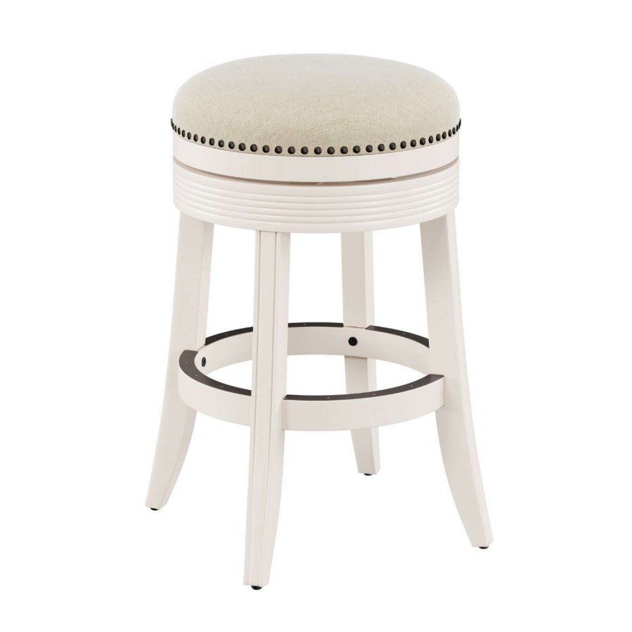 Bar Stools * | Wholesale Counter Height Stools Hillsdale Furniture Tillman Backless Swivel Counter Stool White