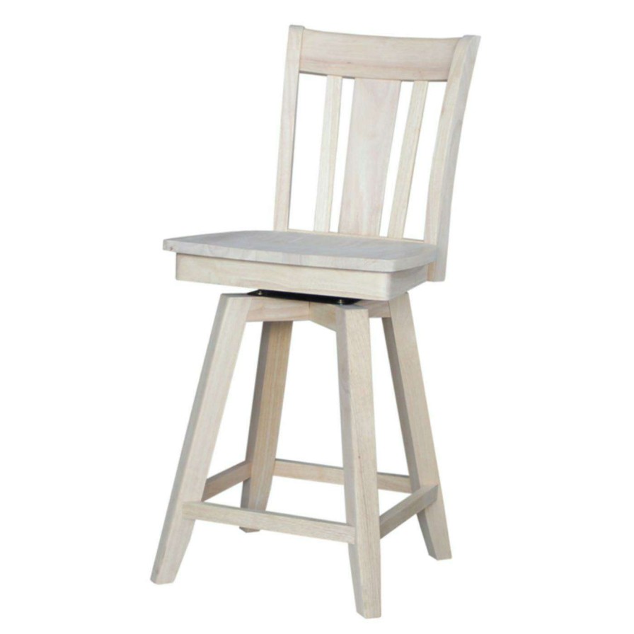 Bar Stools * | Deals Counter Height Stools International Concepts San Remo Swivel Counter Stool Whitewashed