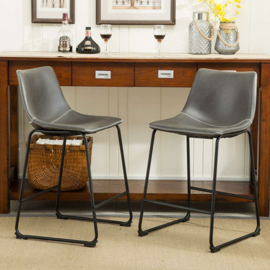 Bar Stools * | Buy Roundhill Furniture Lotusville Vintage Counter Height Stools Set Of 2