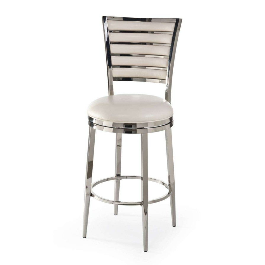 Bar Stools * | Outlet Hillsdale Furniture Counter Height Stools Hillsdale Rouen Swivel Counter Stool Shiny Nickel