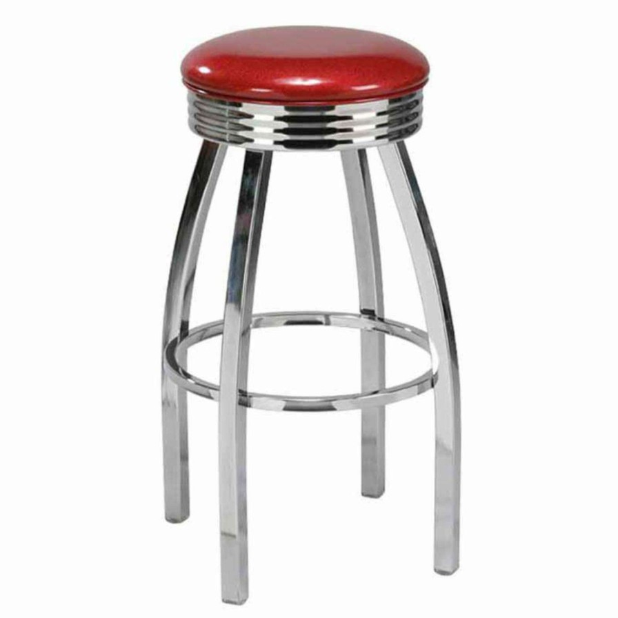 Bar Stools * | Best Reviews Of Counter Height Stools Regal Lax 26 In. Retro Backless Metal Bar Stool With Upholstered Seat