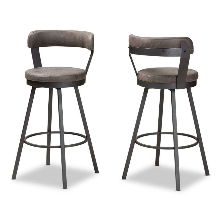 Bar Stools * | Wholesale Counter Height Stools Baxton Studio Arcene 26 In. Counter Stool Set Of 2