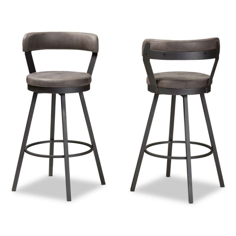 Bar Stools * | Wholesale Counter Height Stools Baxton Studio Arcene 26 In. Counter Stool Set Of 2