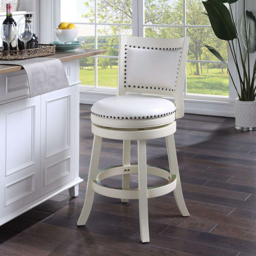 Bar Stools * | Buy Counter Height Stools Boraam Bristol Faux Leather 24 In. Swivel Counter Stool