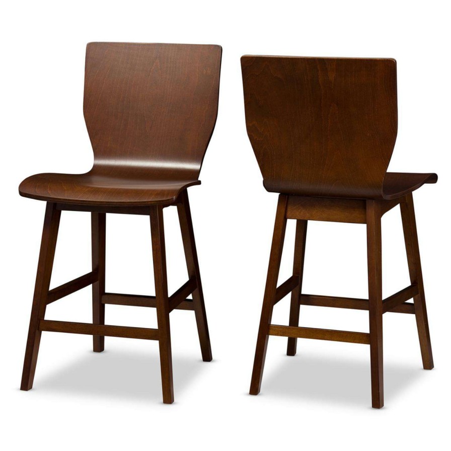 Bar Stools * | New Counter Height Stools Baxton Studio Elsa 24 In. Counter Stool Set Of 2