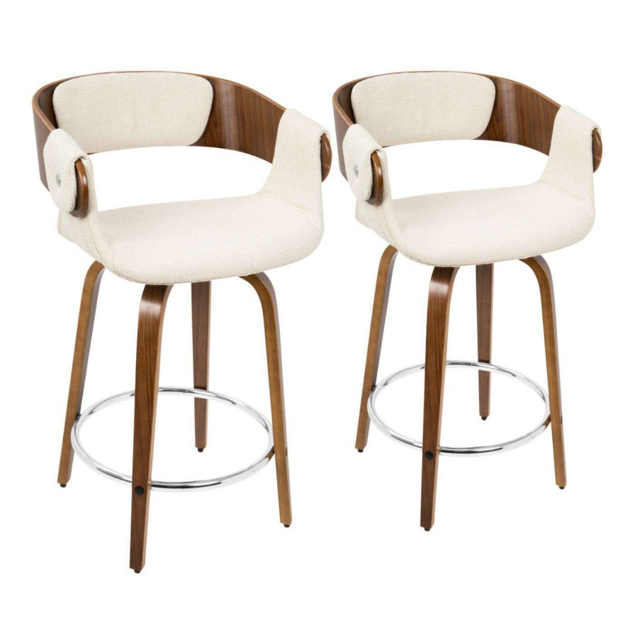 Bar Stools * | Coupon Counter Height Stools Lumisource Elisa 24 In. Solid Back Counter Stool Set Of 2