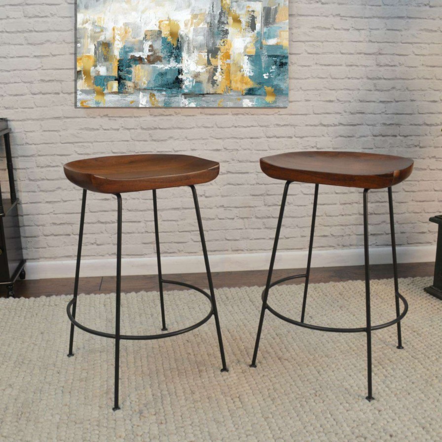 Bar Stools * | Best Pirce Carolina Chair & Table Co. Counter Height Stools Carolina Chair & Table Co. Granger 24 In. Counter Stool Set Of 2