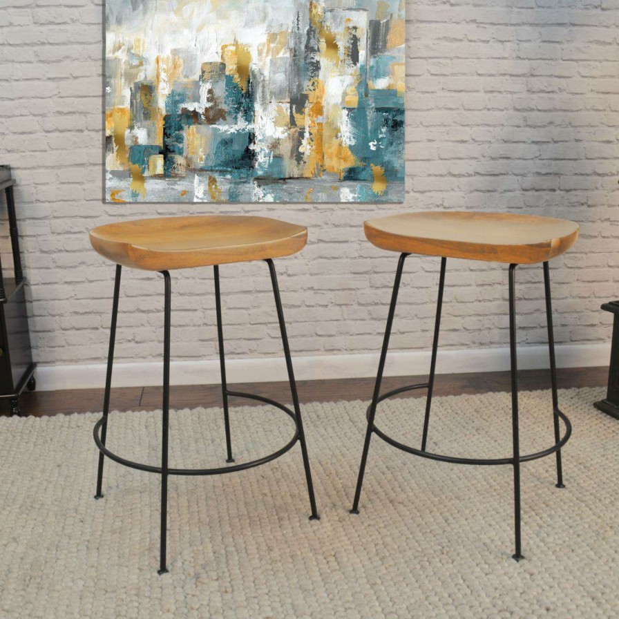 Bar Stools * | Best Pirce Carolina Chair & Table Co. Counter Height Stools Carolina Chair & Table Co. Granger 24 In. Counter Stool Set Of 2