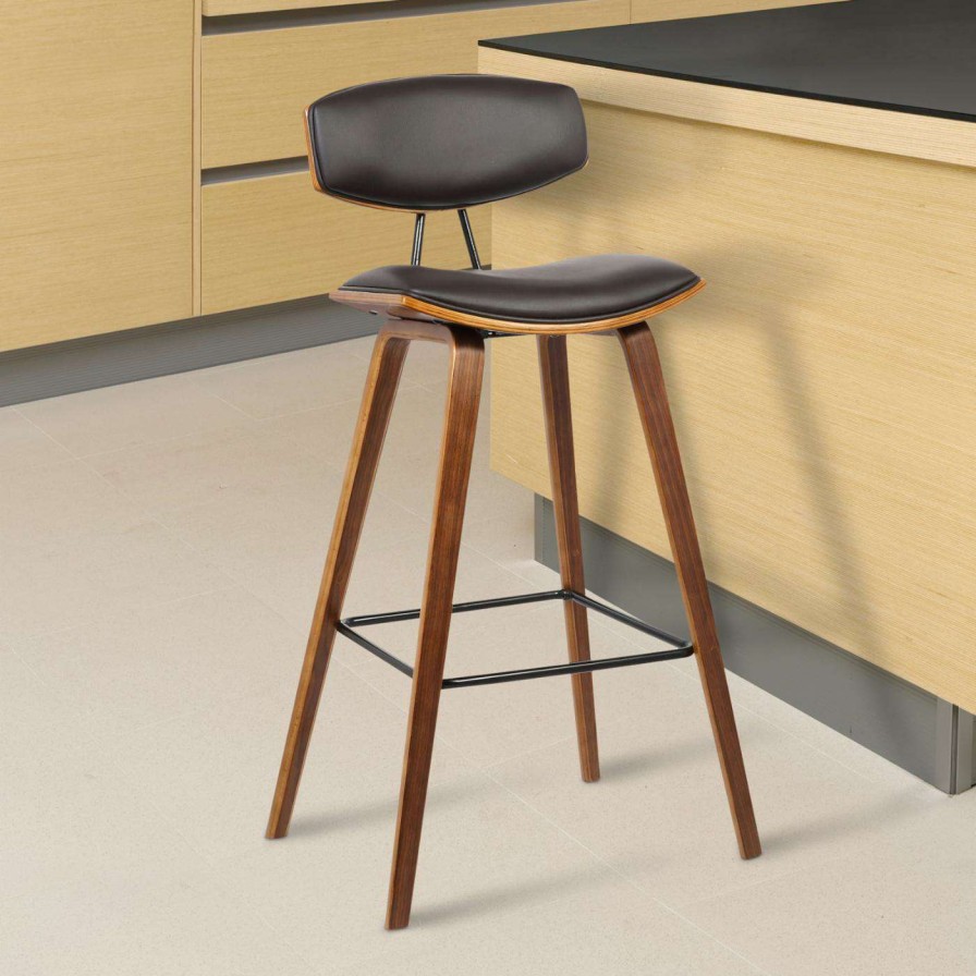 Bar Stools * | Buy Counter Height Stools Armen Living Fox 26 In. Mid-Century Counter Height Bar Stool